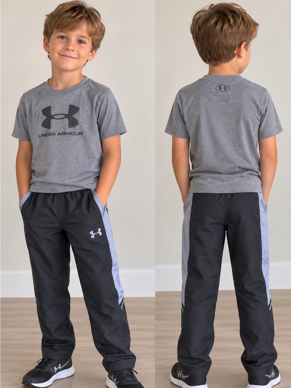 Under Armour Black Joggers with Gray Side Panels
